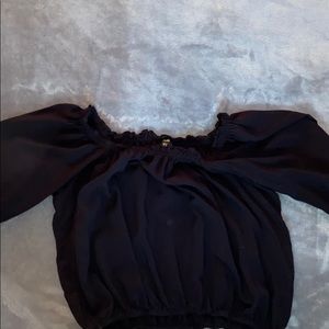 Off the shoulder black top